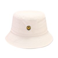 Women's Simple Style Smiley Face Solid Color Embroidery Wide Eaves Bucket Hat main image 4