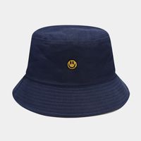 Women's Simple Style Smiley Face Solid Color Embroidery Wide Eaves Bucket Hat sku image 8