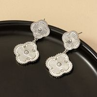 1 Pair Ig Style Retro Four Leaf Clover Plating Alloy Drop Earrings main image 9