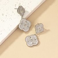 1 Pair Ig Style Retro Four Leaf Clover Plating Alloy Drop Earrings main image 7