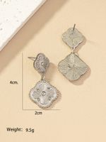 1 Pair Ig Style Retro Four Leaf Clover Plating Alloy Drop Earrings main image 11