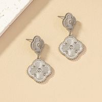 1 Pair Ig Style Retro Four Leaf Clover Plating Alloy Drop Earrings main image 5