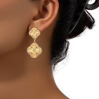 1 Pair Ig Style Retro Four Leaf Clover Plating Alloy Drop Earrings main image 8