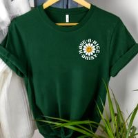 Frau T-shirt Kurzarm T-shirts Lässig Brief Hund Blume main image 1