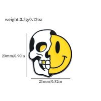 Novelty Smiley Face Emoji Face Skull Alloy Enamel Unisex Brooches sku image 3