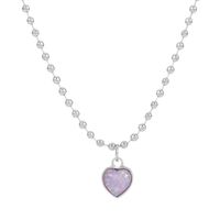 Sweet Heart Shape Alloy Inlay Resin Women's Pendant Necklace sku image 1