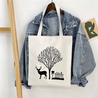Women's Basic Letter Oxford Cloth Shopping Bags sku image 18