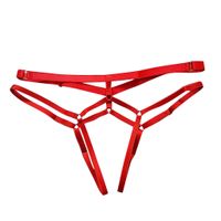 Solid Color Mid Waist Crotch Opening Panties main image 5