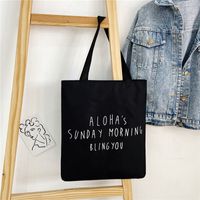 Women's Basic Letter Oxford Cloth Shopping Bags sku image 30