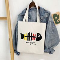 Women's Basic Letter Oxford Cloth Shopping Bags sku image 22