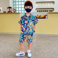 Casual Vacation Simple Style Letter 3d Print Polyester Boys Clothing Sets sku image 1