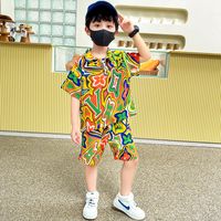 Casual Vacation Simple Style Letter 3d Print Polyester Boys Clothing Sets sku image 8