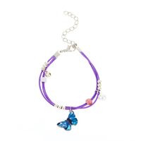 Cute Butterfly Arylic Synthetics Alloy Beaded Rhinestones Pearl Beads 18k Gold Plated Gold Plated Silver Plated Women's Bracelets sku image 30
