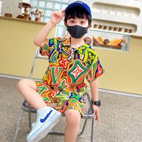 Casual Vacation Simple Style Letter 3d Print Polyester Boys Clothing Sets main image 3
