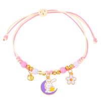 Cute Butterfly Arylic Synthetics Alloy Beaded Rhinestones Pearl Beads 18k Gold Plated Gold Plated Silver Plated Women's Bracelets sku image 13