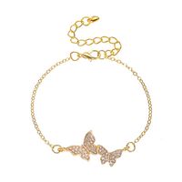 Cute Butterfly Arylic Synthetics Alloy Beaded Rhinestones Pearl Beads 18k Gold Plated Gold Plated Silver Plated Women's Bracelets sku image 38