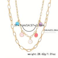 Casual Elegant Cute Smiley Face Alloy Layered Enamel Plating Women's Layered Necklaces main image 5