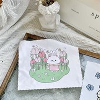 Cute Cartoon Phone Screen Cleaning Cloth Ins Sanouli Dog Rabbit Glasses Cloth Simple Pattern Cleaning Cloth main image 6