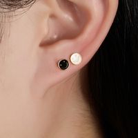 1 Pair Lady Shiny Smiley Face Plating Sterling Silver 18k Gold Plated Ear Studs main image 5