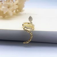 1 Piece Cool Style Snake Plating Inlay Copper 14k Gold Plated Ear Clips sku image 1
