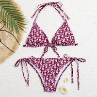 Mujeres Floral Ditsy Escotado Por Detrás Juego De 2 Piezas Bikinis main image 3