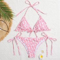 Mujeres Floral Ditsy Escotado Por Detrás Juego De 2 Piezas Bikinis main image 1