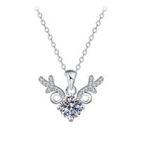 Simple Style Shiny Round Water Droplets Bow Knot Copper Plating Inlay Zircon Silver Plated Pendant Necklace Necklace Pendant sku image 11