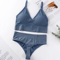 Solid Color Wireless Bra Sexy Breathable Bra&panty Set main image 2