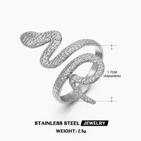 304 Stainless Steel 18K Gold Plated Elegant Plating Snake Open Ring sku image 1