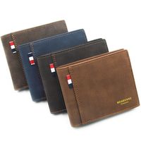 Men's Letter Solid Color Frosted Open Wallets main image 4