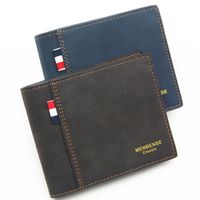 Men's Letter Solid Color Frosted Open Wallets main image 3