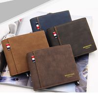 Men's Letter Solid Color Frosted Open Wallets main image 1