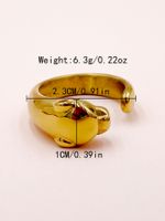 304 Stainless Steel 14K Gold Plated Streetwear Plating Animal Open Rings main image 2