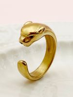 304 Stainless Steel 14K Gold Plated Streetwear Plating Animal Open Rings main image 1