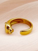 304 Stainless Steel 14K Gold Plated Streetwear Plating Animal Open Rings main image 3