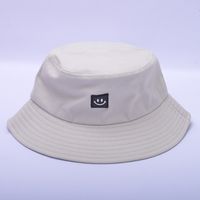 Unisex Cute Smiley Face Embroidery Wide Eaves Bucket Hat main image 5