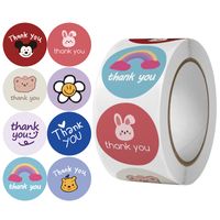 Children's Cartoon Funny Stickers Ins Style Stickers Festival Handmade Diy Decorative Sealed Sticker Thank You Thank You Label main image 1