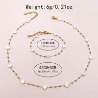 Sweet Simple Style Four Leaf Clover 304 Stainless Steel Shell 14K Gold Plated Beads Shell Bracelets In Bulk main image 6