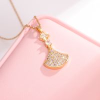 Casual Simple Style Rabbit Heart Shape Fish Tail Titanium Steel Plating Inlay Opal Pearl Zircon Pendant Necklace main image 3