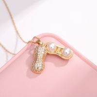 Casual Simple Style Rabbit Heart Shape Fish Tail Titanium Steel Plating Inlay Opal Pearl Zircon Pendant Necklace main image 2