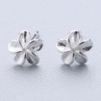1 Pair Cute Sweet Triangle Bow Knot Snowflake Plating Sterling Silver Ear Studs sku image 17