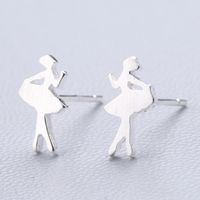 1 Pair Cute Sweet Triangle Bow Knot Snowflake Plating Sterling Silver Ear Studs sku image 38