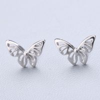 1 Pair Cute Sweet Triangle Bow Knot Snowflake Plating Sterling Silver Ear Studs sku image 10