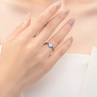 Ig Style Simple Style Devil's Eye Sterling Silver Plating Inlay Zircon Rhodium Plated Women's Rings Bracelets Necklace main image 5