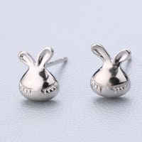 1 Pair Cute Sweet Triangle Bow Knot Snowflake Plating Sterling Silver Ear Studs sku image 5