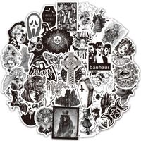New Black And White Punk Gothic Graffiti Stickers Waterproof Trolley Case Notebook Skateboard Stickers main image 3