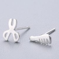 1 Pair Cute Sweet Triangle Bow Knot Snowflake Plating Sterling Silver Ear Studs sku image 35