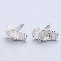 1 Pair Cute Sweet Triangle Bow Knot Snowflake Plating Sterling Silver Ear Studs sku image 8
