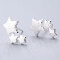 1 Pair Cute Sweet Triangle Bow Knot Snowflake Plating Sterling Silver Ear Studs sku image 26