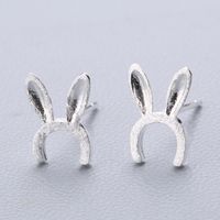 1 Pair Cute Sweet Triangle Bow Knot Snowflake Plating Sterling Silver Ear Studs sku image 15